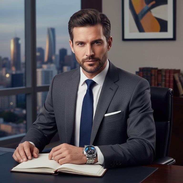 High Quality Simulated Diamond Men's Quartz Watch