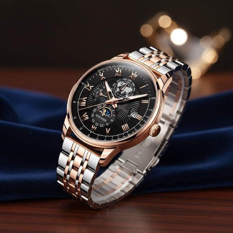 High Quality Simulated Diamond Men's Quartz Watch
