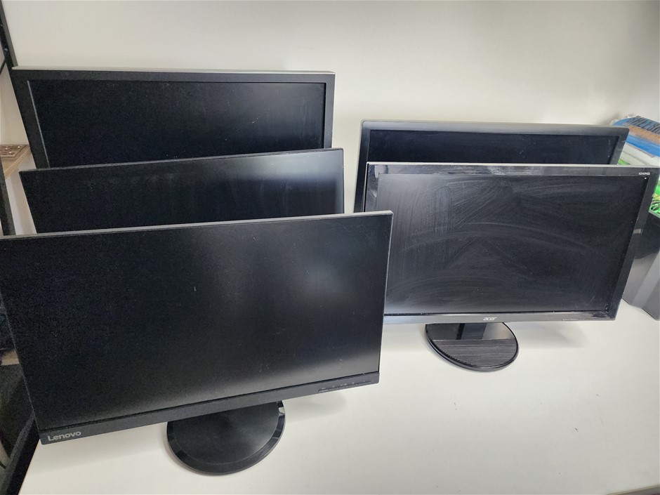 >5 x Monitors: Dell, Lenovo, Acer