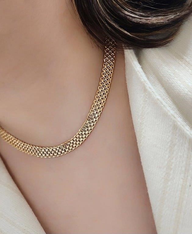 18K/Italy Stamped Yellow Gold Filled Cahin -50MM-12mm