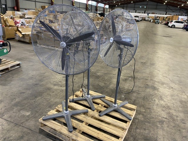 <p>Dynabreeze Industrial Pedestal Fans x3</p>