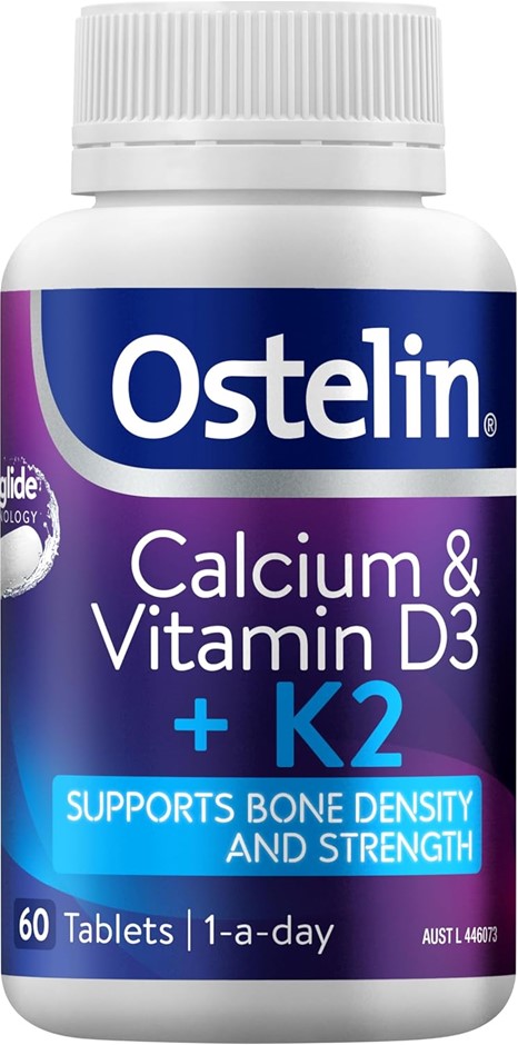 2 x OSTELIN Calcium, Vitamin D3 & K2, For Bone Strength, Pack of 60pc Table