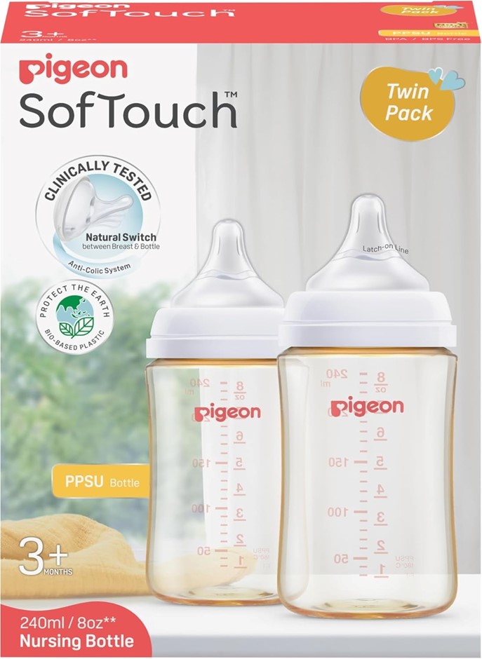 SOFTOUCH BPP Nursing Bottle PPSU 240ML Twin Pack L