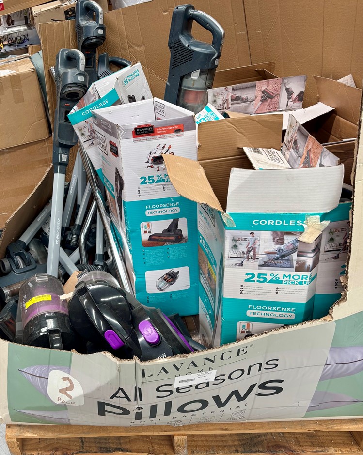 16 x Assorted BLACK+DECKER Cordless Stick Vacuums & Cyclonic 1800W Barrel V