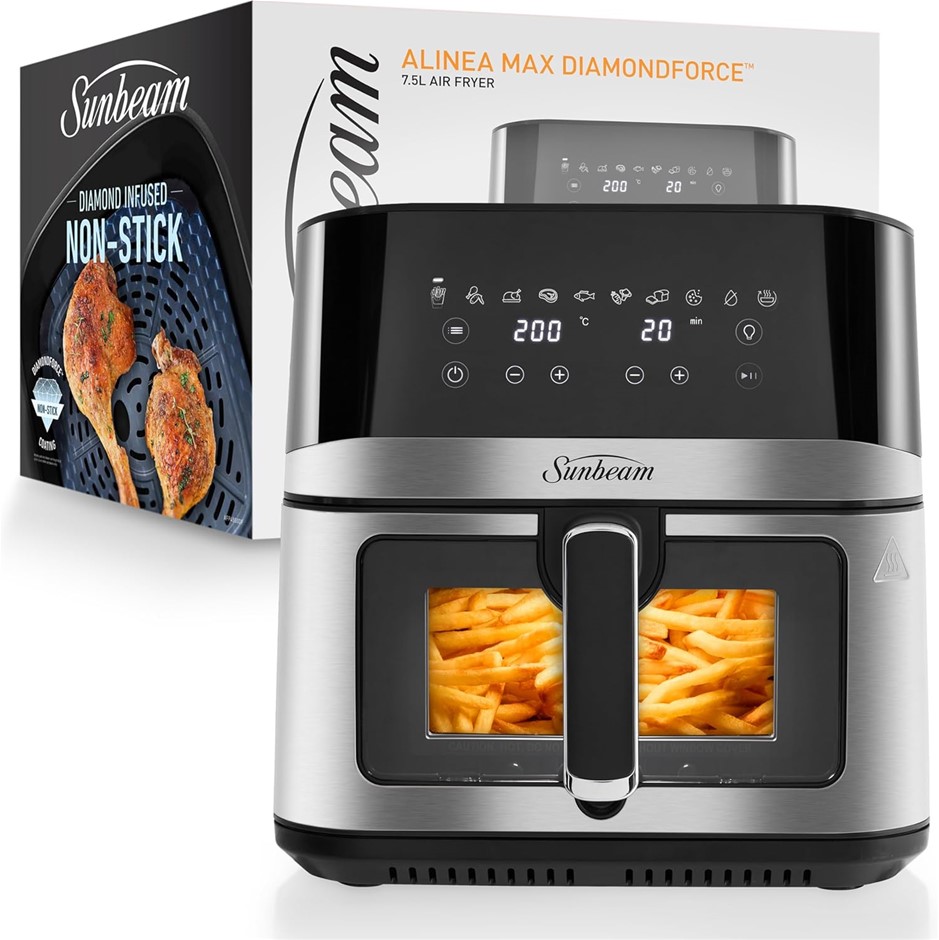 SUNBEAM Alinea Max 7.5L DiamondForce Air Fryer | Durable Non Stick, Large V