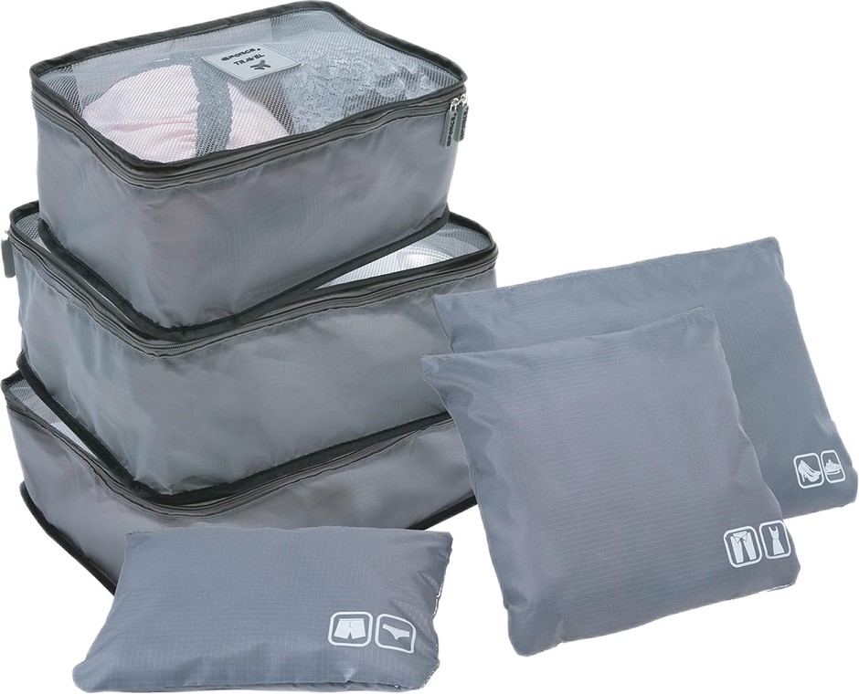 GFORCE 6 Piece Ultimate Traveling Set in Grey, 15.67" x 11.81" x 11.81". B