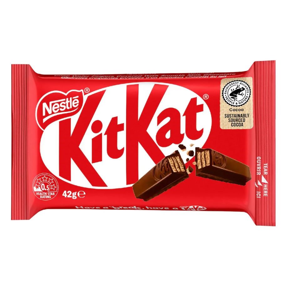 45 x NESTLE KitKat Chocolate Bars, 42g. Best Before: 08/2026. Buyers Note