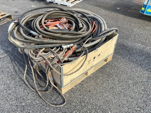 <p>Crate Containing Welding Cables And Assorted Hoses</p>