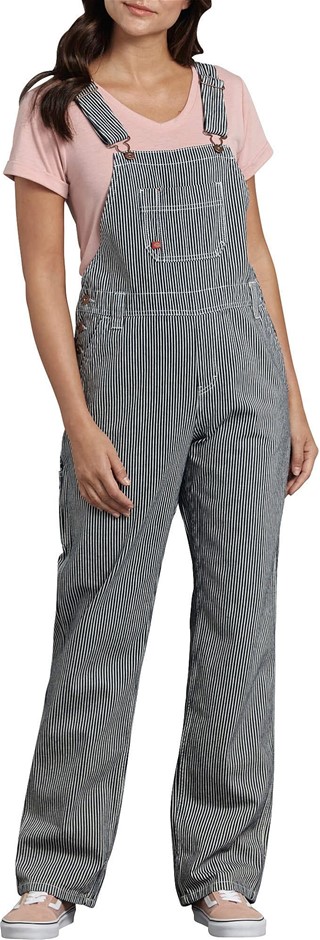 DICKIES Women's Denim Bib Overalls Size X-Small, Colour: Rinsed Hickory Str
