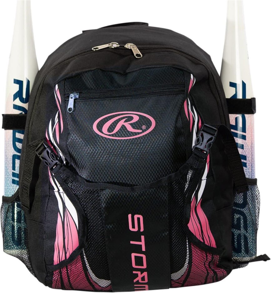 2 x RAWLINGS Storm Girls Youth Softball/T-Ball Bat Sports Backpack. Colour: