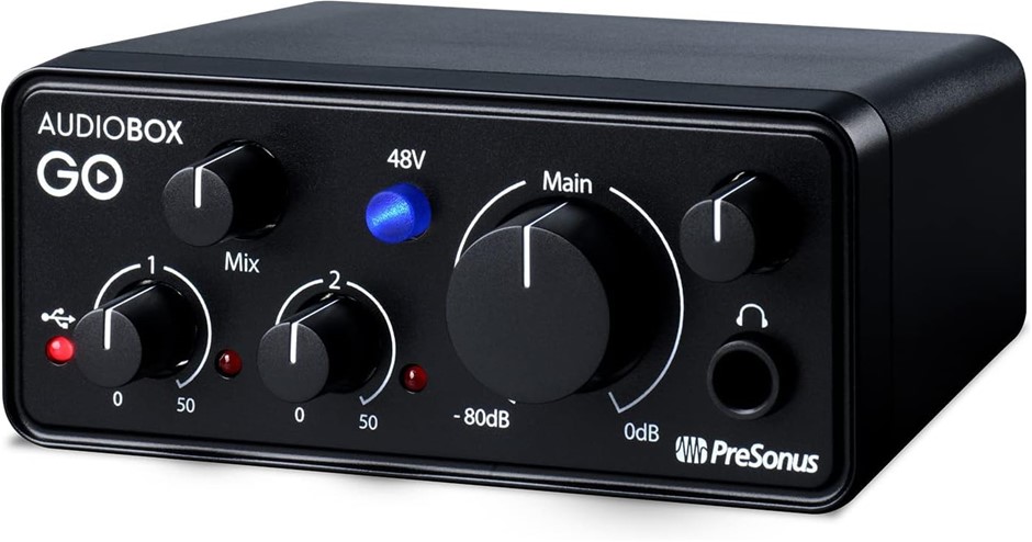PRESONUS AudioBox GO | USB-C Audio Interface for music production with Stud