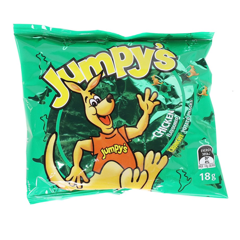 65 x JUMPY'S Chicken Flavoured Snacks, 18g. Best Before: 08/2026.