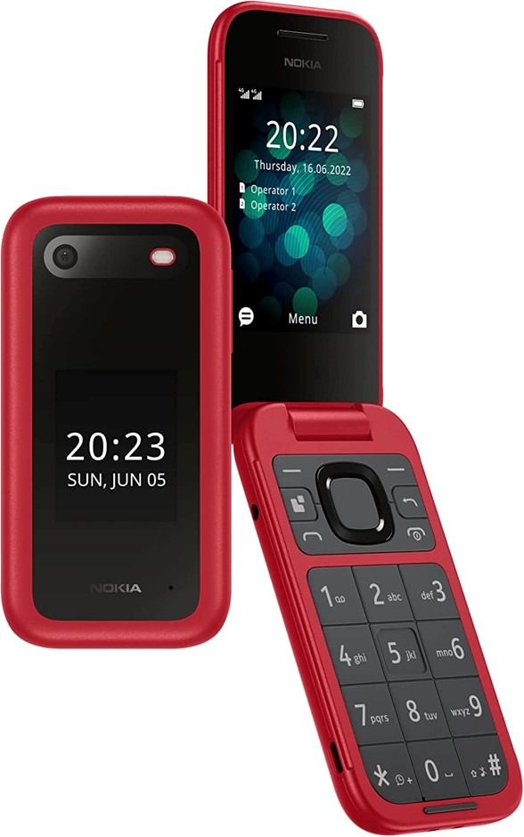 NOKIA 2660 Flip Phone, 128MB, Red.