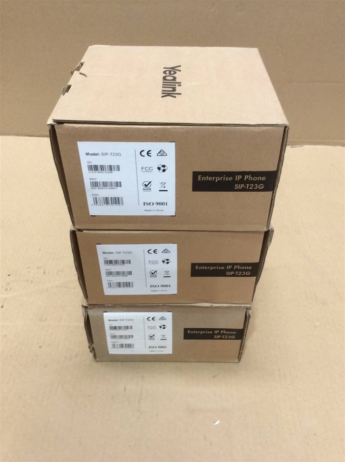 Unbranded SIP-T23G Enterprise IP Phone - New (Lot of 3)
