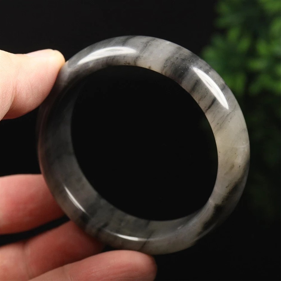 53.0mm Chinese Certified Natural Green Jade Bangle