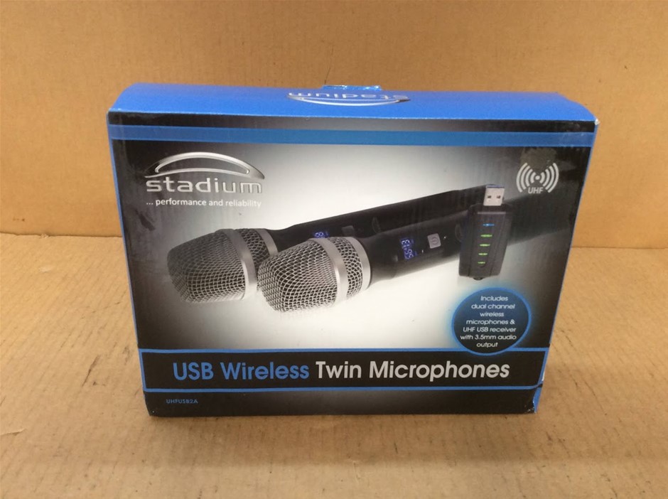 Stadium UHFUSB2A USB Wireless Twin Microphones