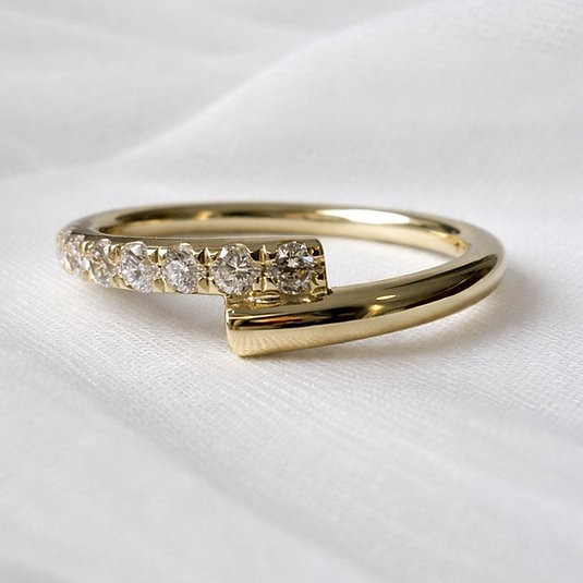 0.33ctw Diamond Twist Ring 14K Gold on Solid Sterling Silver