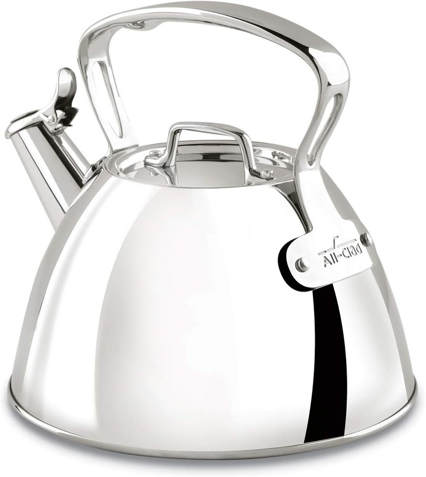 ALL CLAD Stainless Steel Specialty Cookware Tea Kettle, 2-Quart, Silver, E8