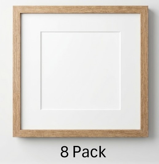 8 X Photo Frames, 33 cm width and height. NB: Not in original box