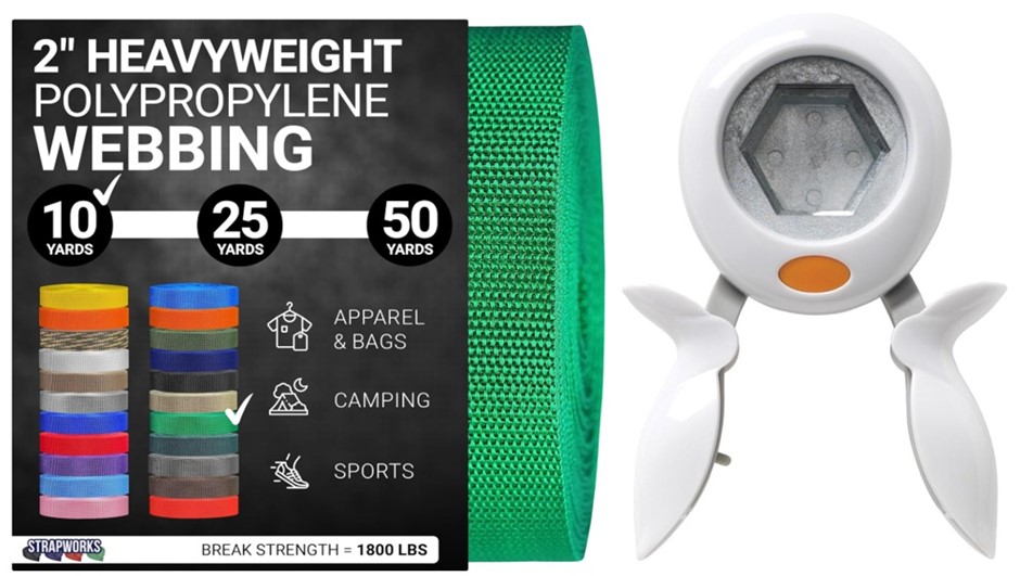 BUNDLE of 2: STRAPWORKS Heavyweight Polypropylene Webbing (2 Inch x 10 Yard