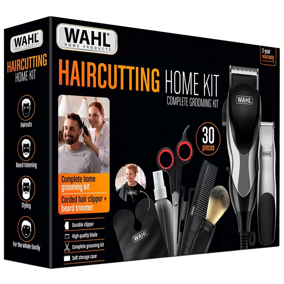 WAHL Haircutting Home Kit 30 Pieces 3026404. NB: Used. No box, with carry c