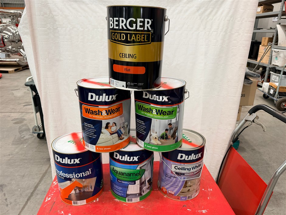 Assorted 10Lt Tins of Paint x 6