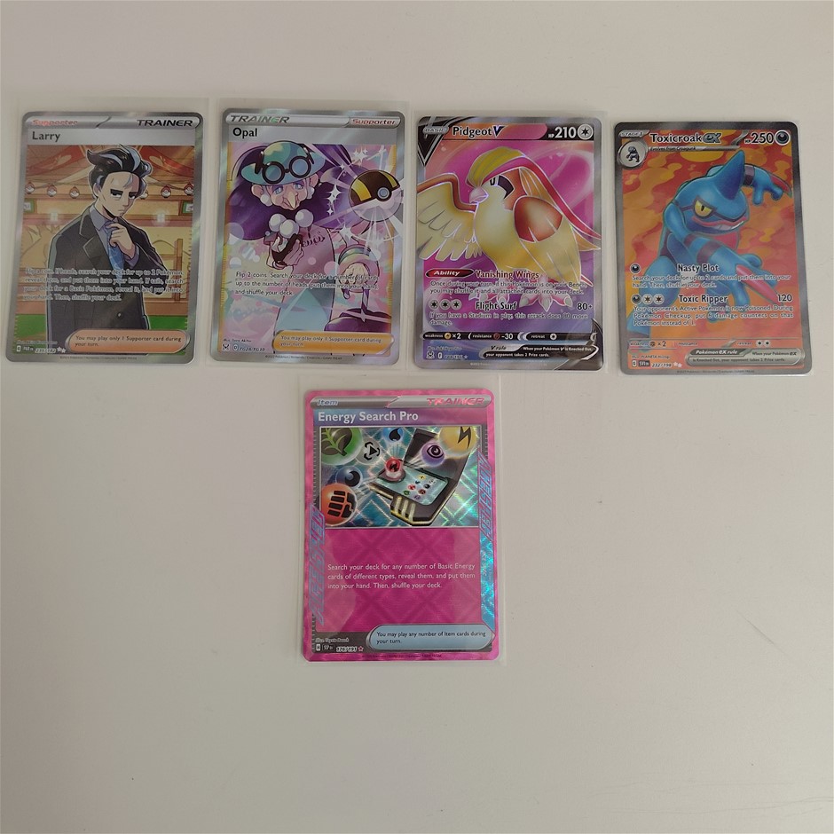4 Full Art Rare and 1 Acespec Rare Genuine Pokemon Card Bundle Auction ...