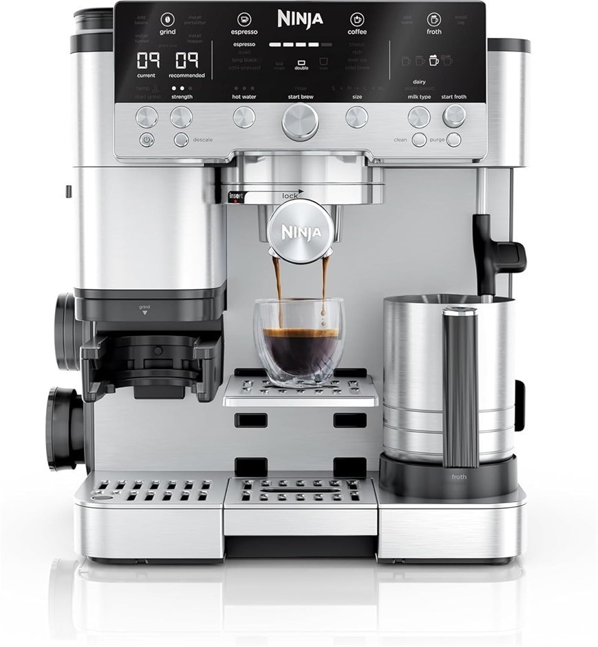 NINJA Luxe Café Premier Espresso Machine, 19 settings, Dual Froth System &