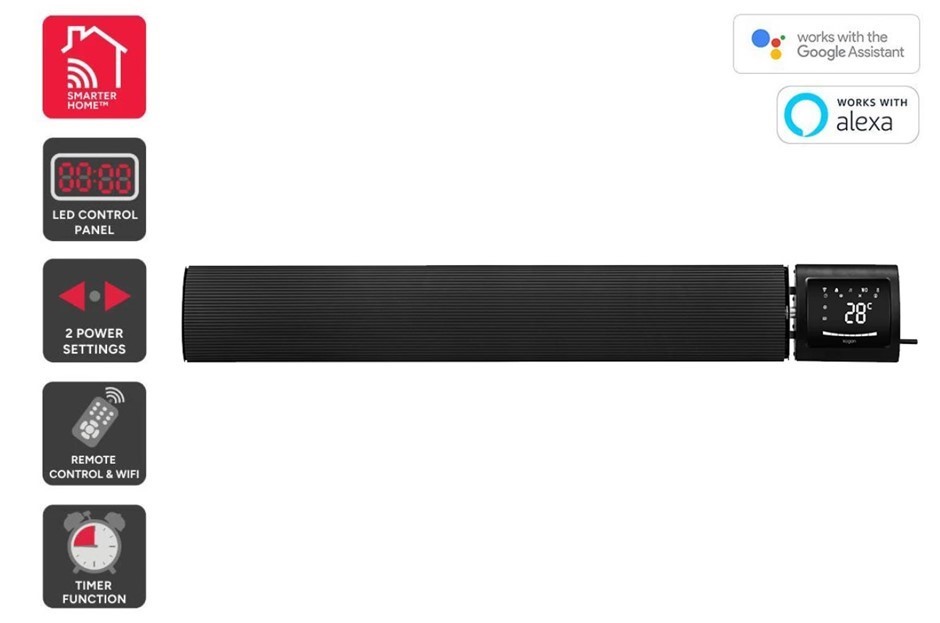 KOGAN Outdoor Electric Radiant Strip Heater, 2000W.