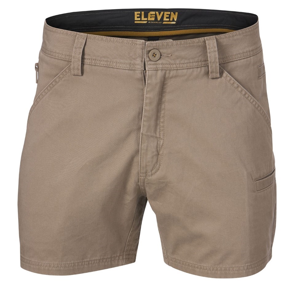 ELEVEN Lightweight Jolt Workwear Short, Size 82R/32, 100% Cotton Twill, Bei