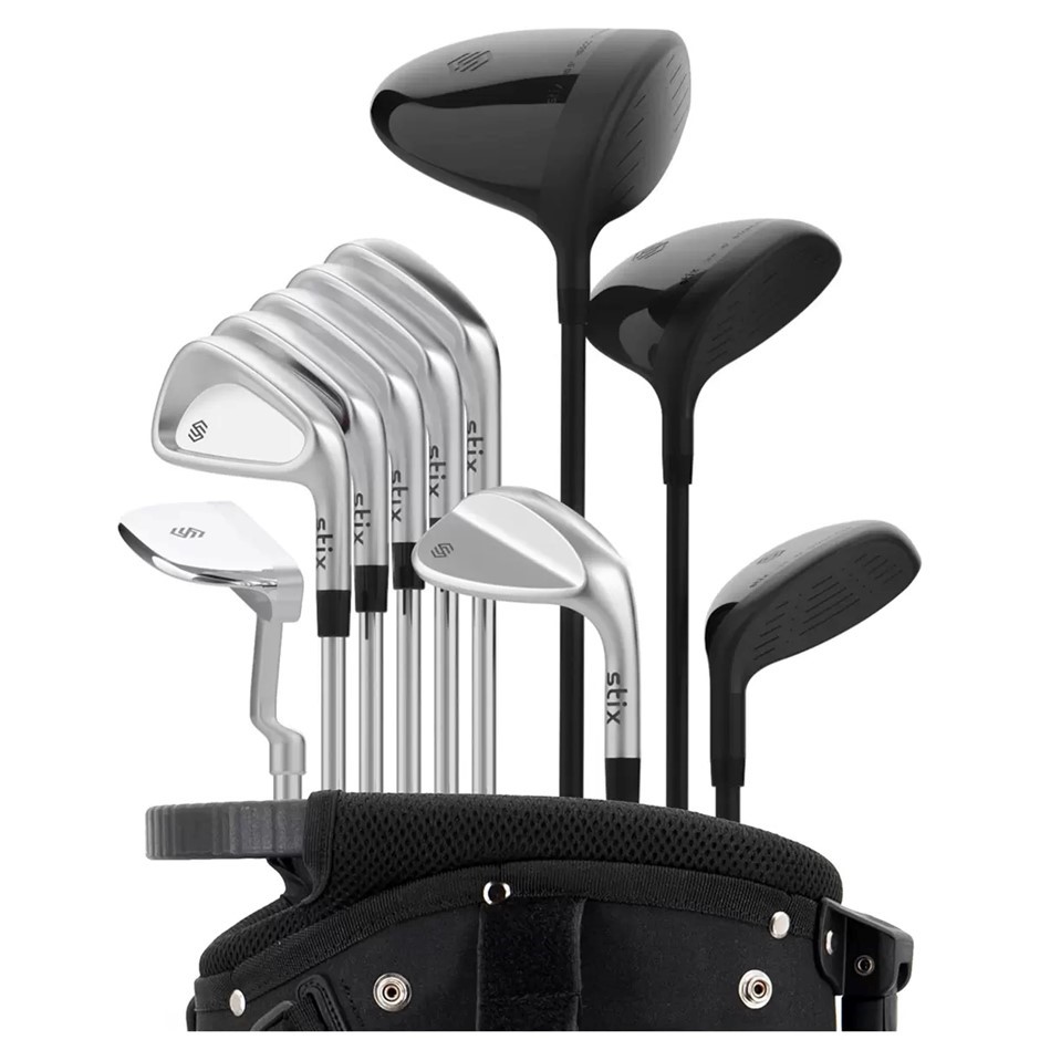 STIX 10 Piece Right Hand Golf Club Set With Golf Bag. NB: Has Been Used, Mi
