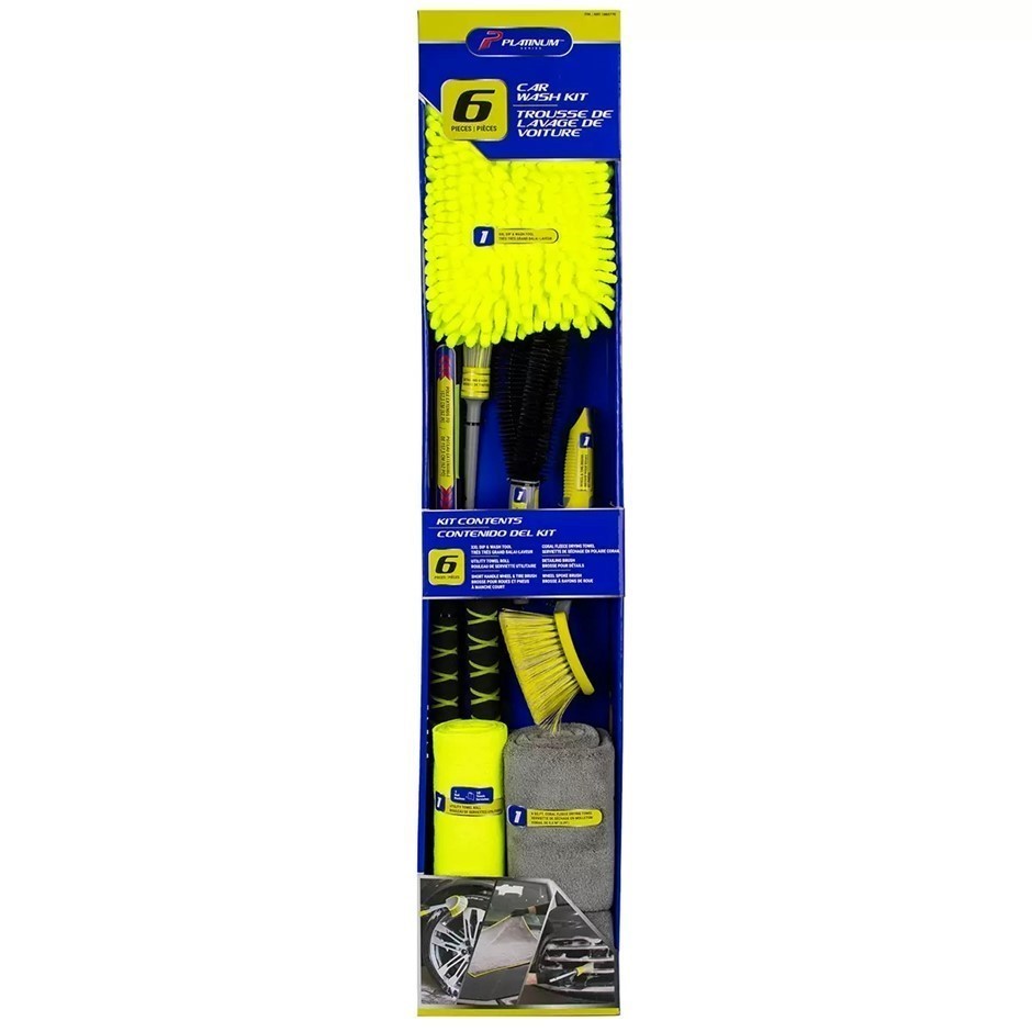 PLATINUM SERIES 6pc Car Wash Kit. N.B: Damaged packaging.