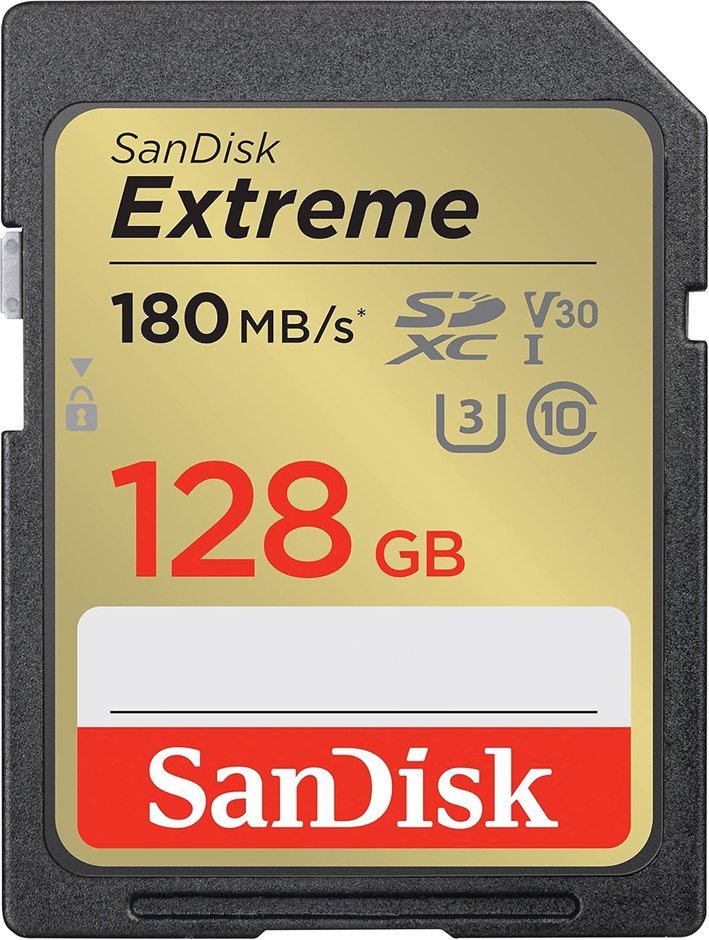 SANDISK 128GB Extreme SDXC UHS-I Memory Card - C10, U3, V30, 4K, UHD, SD Ca
