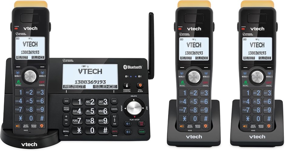 VTECH CLS21252 3-Handset Super Long Range Expandable DECT Cordless Phone wi