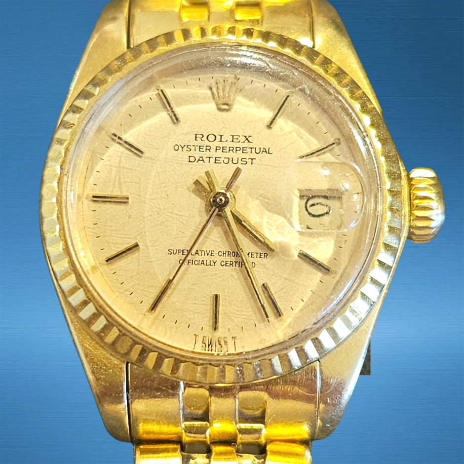 ROLEX DATEJUST 26MM 18K YELLOW GOLD 69178 AUTOMATIC UNKNOWN DIAL WXO & COA