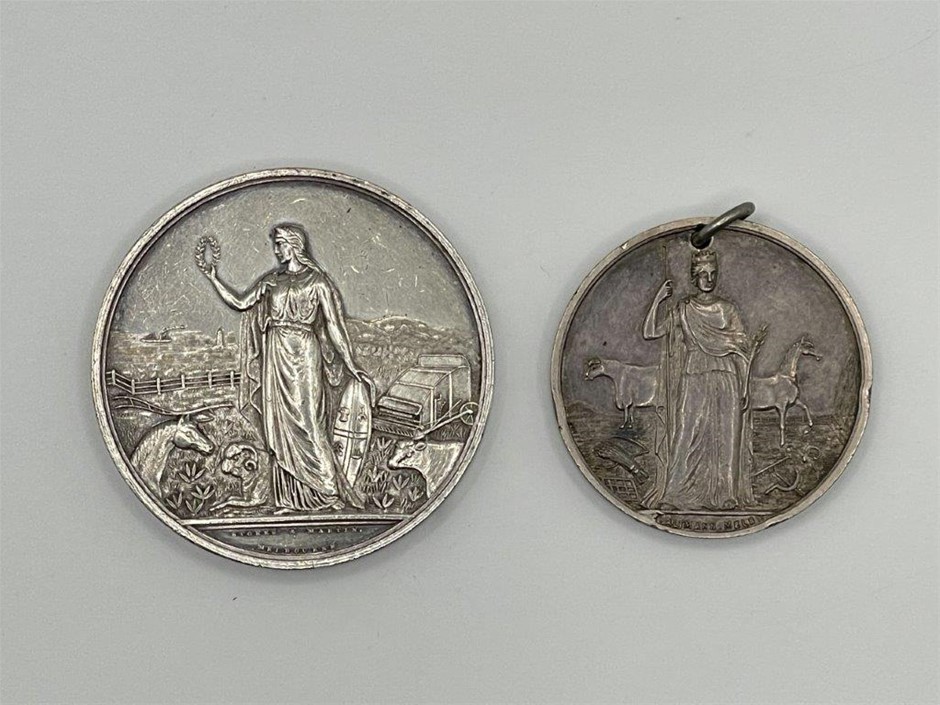 2 x AU Agricultural & Pastoral silver medals, 1884-85