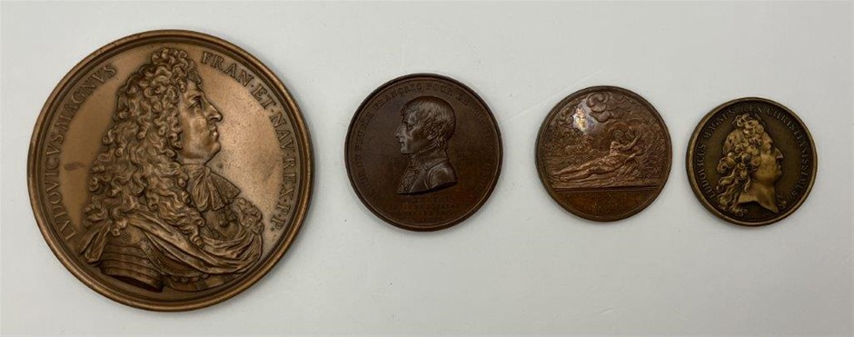4 x Asstd France commemorative bronze medallions