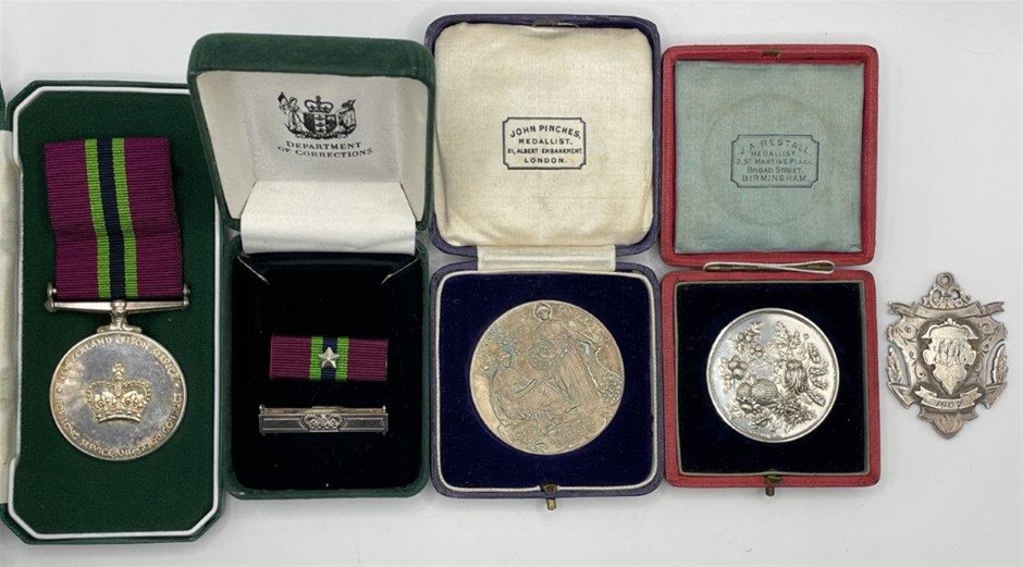 1900 NZ England, Shoreham & District Rifle Club, hand engraved in silver