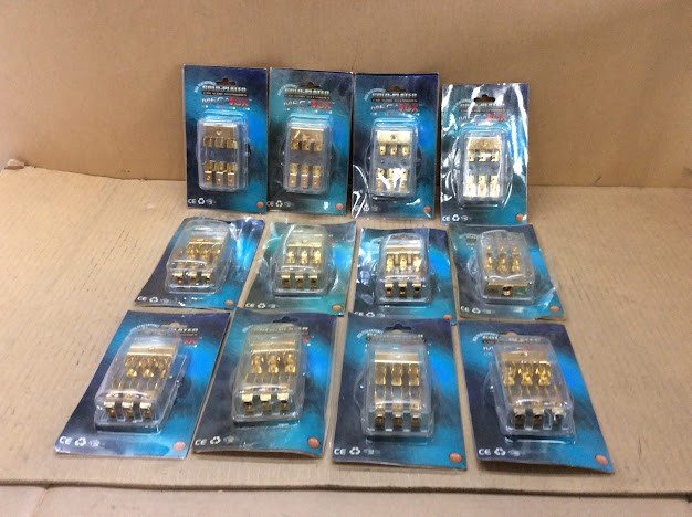MEGAVOX Gold-Plated Car Audio Accessories New (Lot of 12)