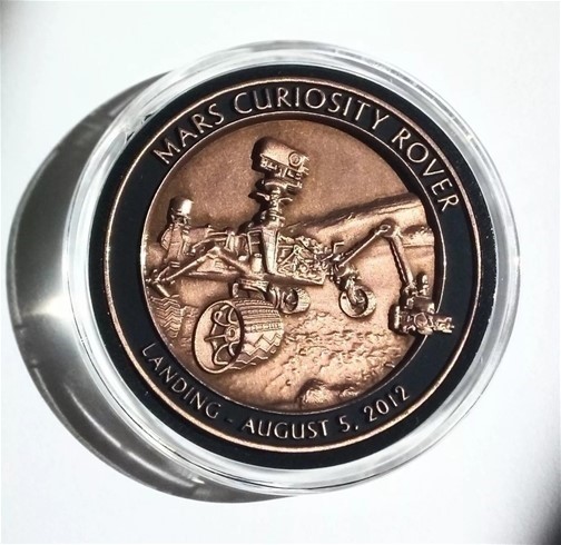 NASA 2012 MARS CURIOSITY ROVER medallion coin original test metal