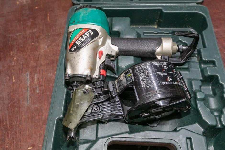 Hitachi NV65AF34 Pneumatic Coil Nail Gun with Poly Case