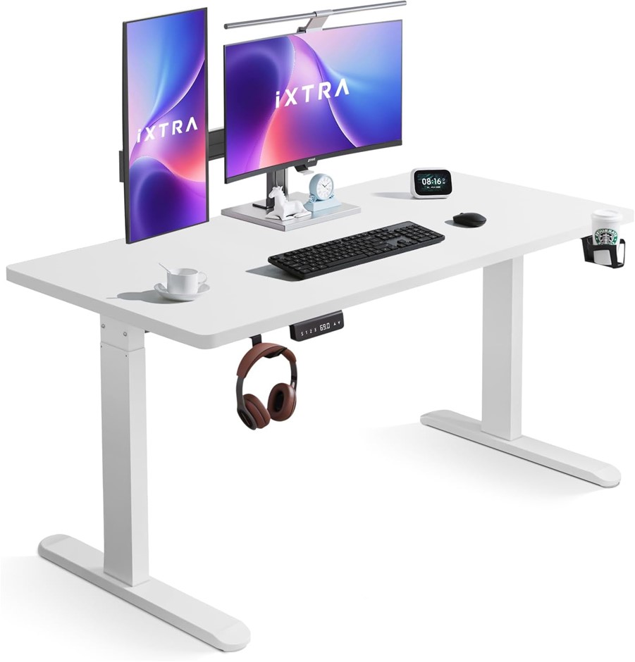 iXTRA Height Adjustable Electric Standing Desk with Cable Management, 120 x