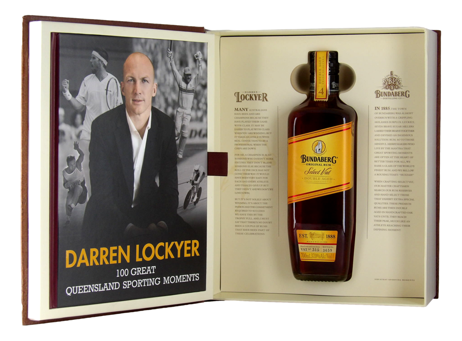 Bundaberg Darren Lockyer 100 Great QLD S/M Select Vat No.315 Rum (1x 700mL)