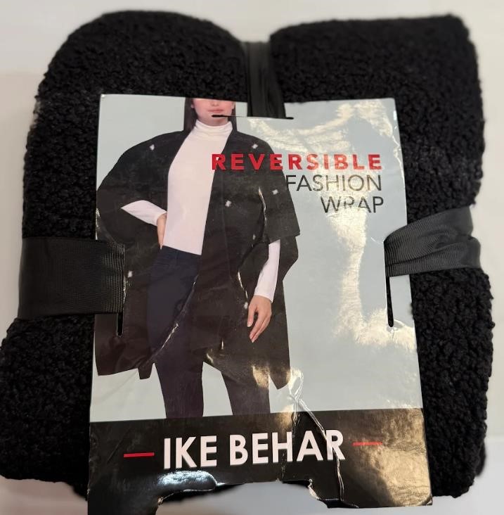 Ike Behar Ladies' Reversible Wrap with High Pile Fleece, One Size