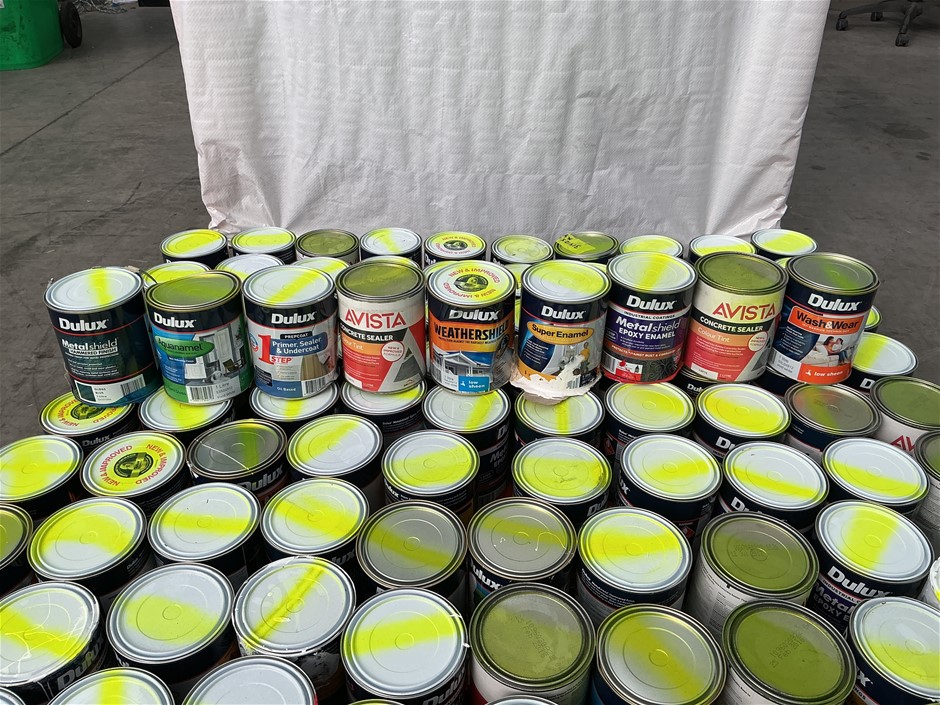 Assorted 1Lt Tins of Paint - Approx. 100 Tins