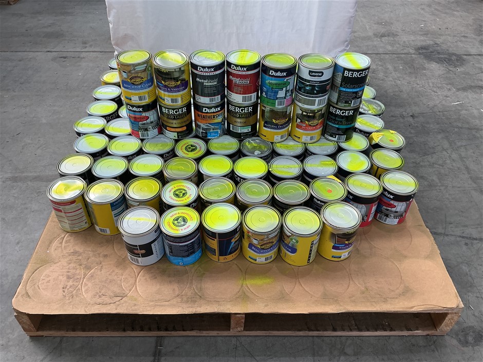 Assorted 1Lt Tins of Paint - Approx. 100 Tins