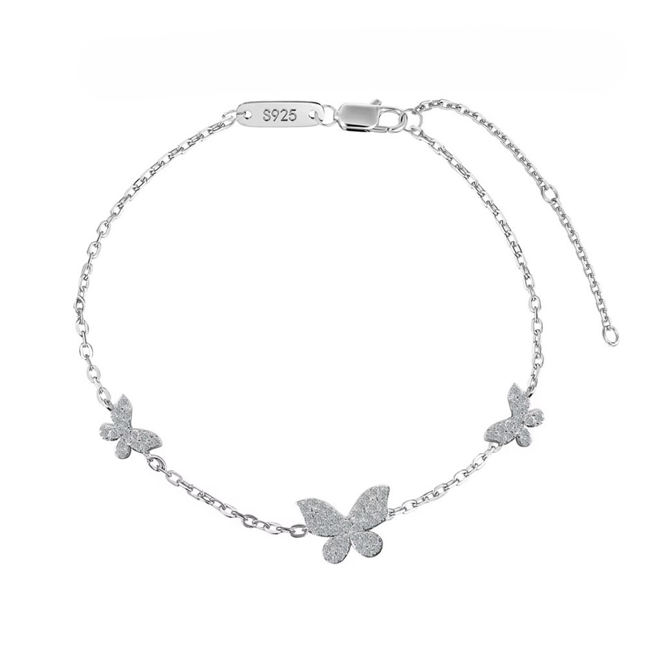 0.335ct Butterfly GRA Certified Moissanite 925 Silver Tennis Bracelet