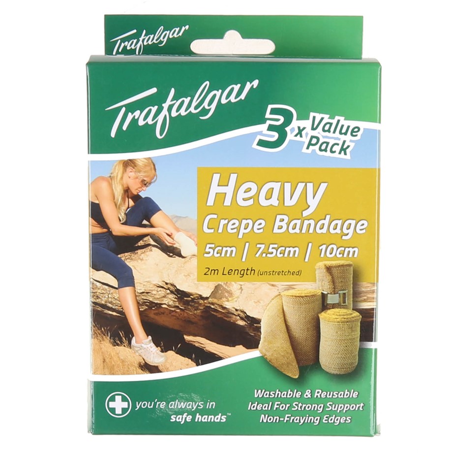 6 x Packs of 3 TRAFALGAR Crepe Bandages