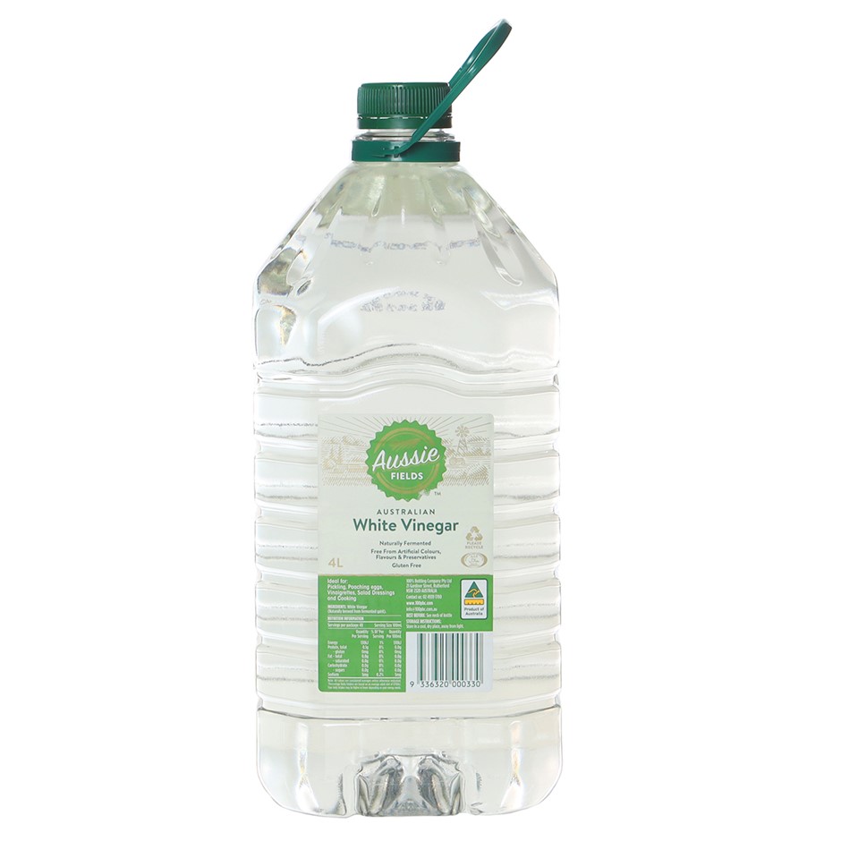 6 x AUSSIE FIELDS Australian White Vinegar, 4L.