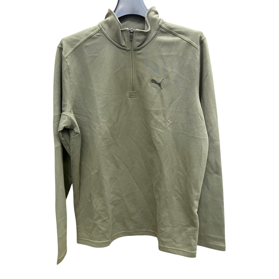PUMA ESS Elevated Half Zip, Size S, 55% Cotton, Loden Green (04), 212233.